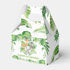 Oerwoud Dieren Safari Greenery 1st Birthday Shower Bedankdoosjes