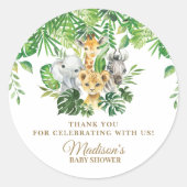 Oerwoud Dieren Safari Greenery Dank u wel Ronde Sticker (Voorkant)