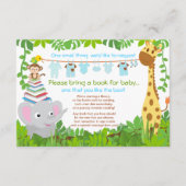 Oerwoud Dieren Safari Jongen Baby shower Boek Informatiekaartje (Voorkant)
