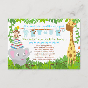 Oerwoud Dieren Safari Jongen Baby shower Boek Kaart