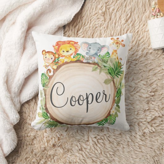 Oerwoud Dieren Safari Kinder Baby Kinderkamer Deco Kussen (Deken)