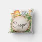 Oerwoud Dieren Safari Kinder Baby Kinderkamer Deco Kussen (Voorkant)