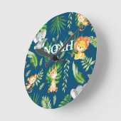 Oerwoud Dieren Safari Kinderen Nursery Décor Ronde Klok (Hoek)