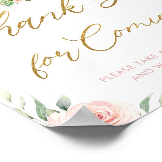 Oerwoud dieren Safari Roze Floral Hartelijk dank Poster (Hoek)