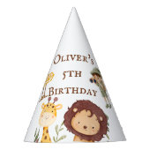 Oerwoud Dieren Safari Verjaardagscoon Feesthoedjes (Voorkant)