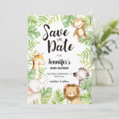 Oerwoud Dieren Save the Date Invitation Kaart (Staand voorkant)