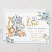 Oerwoud dieren stamblauw wild één dag kaart (Voorkant)