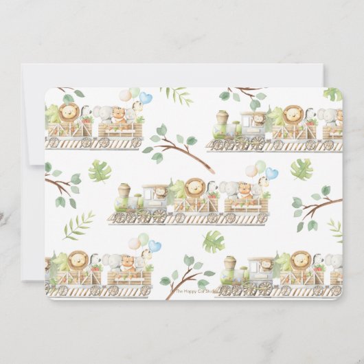 Oerwoud Dieren trainen op een dag groen wild Kaart (Achterkant)