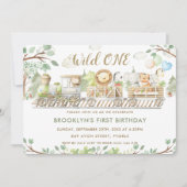 Oerwoud Dieren trainen op een dag groen wild Kaart (Voorkant)