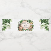 Oerwoud Dieren Tropisch groen Baby shower Favor Waterfles Etiket (Enkel label)