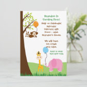 Oerwoud dieren - uitnodiging op zaterdag (Staand voorkant)