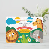 Oerwoud dieren - uitnodiging op zaterdag (Staand voorkant)