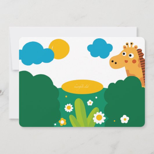 Oerwoud dieren - uitnodiging op zaterdag (Achterkant)