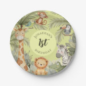 Oerwoud Dieren Verjaardagsfeest Papieren Borden Papieren Bordje (Voorkant)