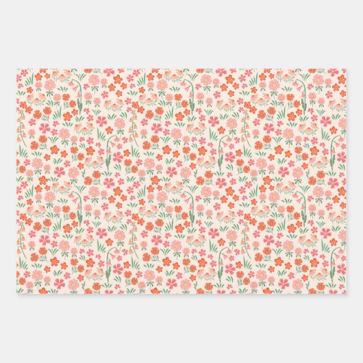 Oerwoud Dieren Verpakking Papier Vlakke Blad Set v Inpakpapier Vel (Voorkant 3)