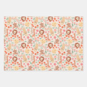 Oerwoud Dieren Verpakking Papier Vlakke Blad Set v Inpakpapier Vel (Voorkant)