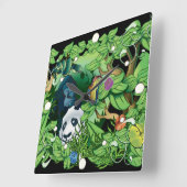 Oerwoud dieren wandklok (Hoek)