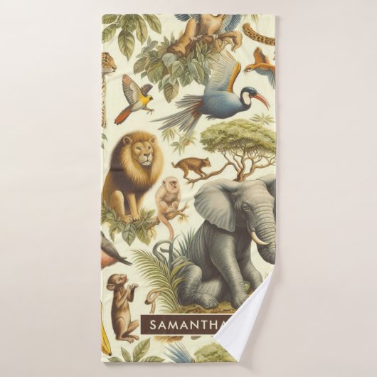 Oerwoud Dieren Waterverf Badhanddoek (Badhanddoek)