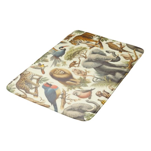 Oerwoud Dieren Waterverf Badmat (Gekanteld)