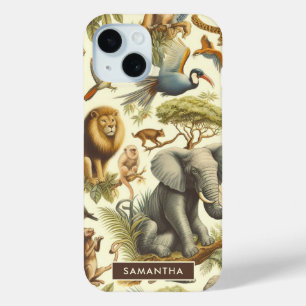  Oerwoud Dieren Waterverf iPhone 15 Case