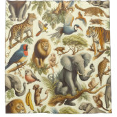 Oerwoud Dieren Waterverf Douchegordijn (Voorkant)