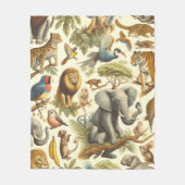  Oerwoud Dieren Waterverf Fleece Deken (Voorkant)