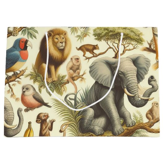  Oerwoud Dieren Waterverf Groot Cadeauzakje (Voorkant)