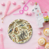 Oerwoud Dieren Waterverf Papieren Bordje (Feest)