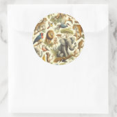  Oerwoud Dieren Waterverf Ronde Sticker (Tas)