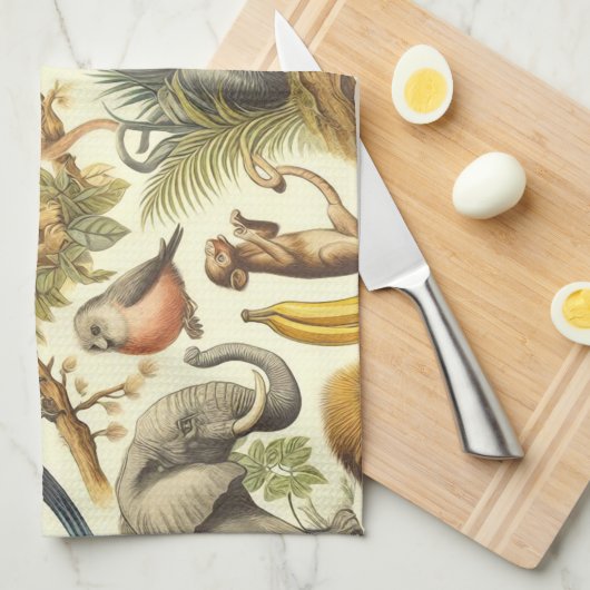  Oerwoud Dieren Waterverf Theedoek (Quarter Fold)