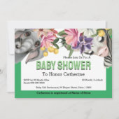 Oerwoud dieren zebra olifant schattig baby shower kaart (Voorkant)