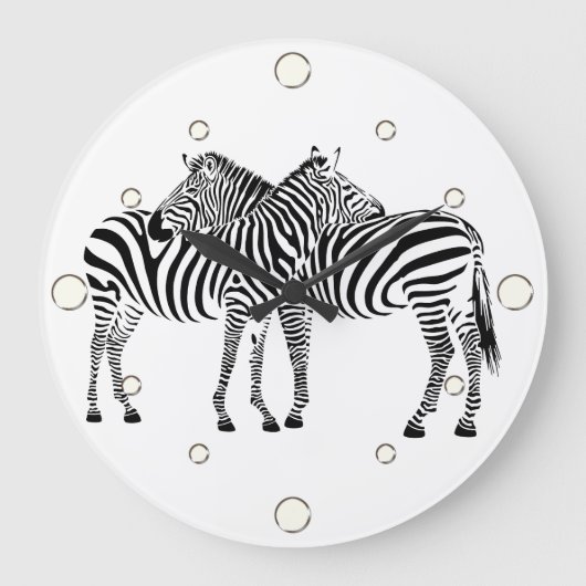 Oerwoud Dieren Zebra wandklok (Voorkant)
