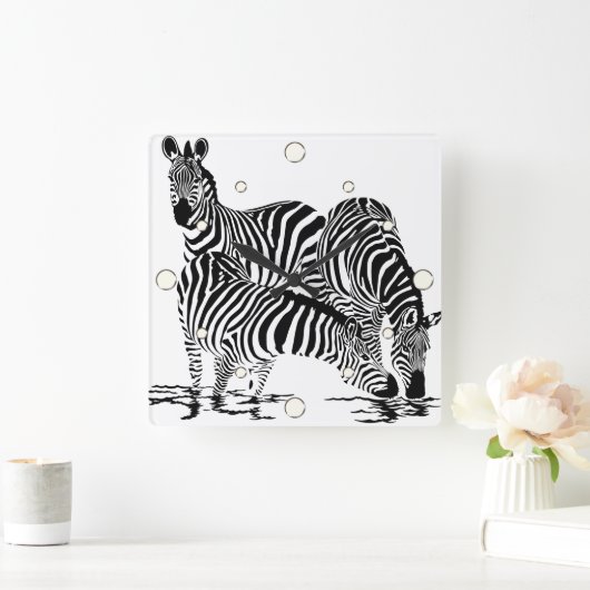 Oerwoud Dieren Zebra wandklok (Huis)