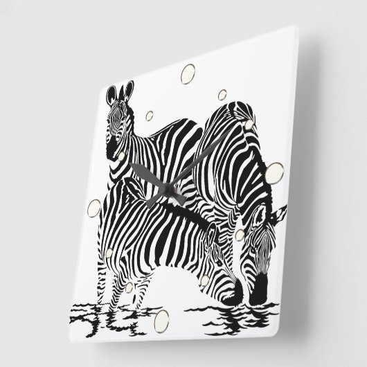 Oerwoud Dieren Zebra wandklok (Hoek)