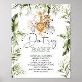 Oerwoud dieren Zeg geen Poster van baby shower wil