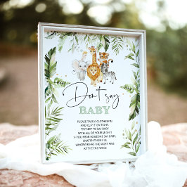 Oerwoud dieren Zeg geen Poster van baby shower wil