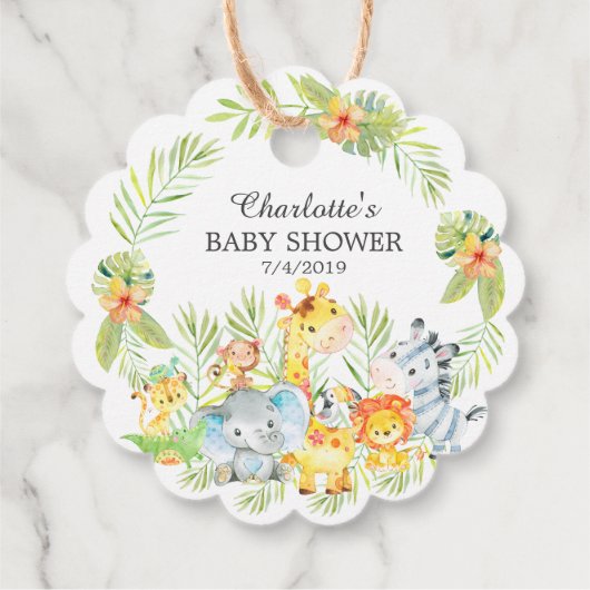 Oerwoud Dierenjongens Baby shower Favor Gift Label (Achterkant)