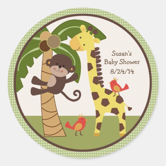 Oerwoud-/dierenklikkers/koekjeskoppen Ronde Sticker (Voorkant)