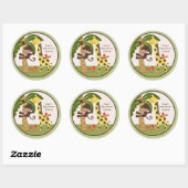 Oerwoud-/dierenklikkers/koekjeskoppen Ronde Sticker (Vel)