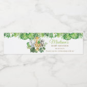 Oerwoud Dierensafari Groen Baby shower Drink Waterfles Etiket (Enkel label)