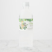 Oerwoud Dierensafari Groen Baby shower Drink Waterfles Etiket (Voorkant)