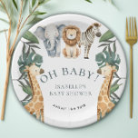 Oerwoud Dierensafari Groen Baby shower Papieren Bordje<br><div class="desc">Introductie van onze schattige Oerwoud Animal Safari Green Baby shower Paper Borden, ideaal voor uw chique en grillige baby shower viering! Deze waterverf oerwouden borden met safari-thema hebben leuke illustraties van een olifant, leeuw, giraffe en zebra, waardoor ze de ideale keuze zijn voor een schattige en trendy babyjongensdouche. Maak van...</div>