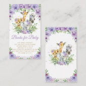 Oerwoud Dierensafari Paarse Bloemen Boeken voor Ba Informatiekaartje (Voorkant / Achterkant)