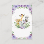 Oerwoud Dierensafari Paarse Bloemenluier Raffle Informatiekaartje (Achterkant)