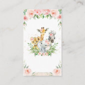 Oerwoud Dierensafari Roze Bloemen Boeken voor Baby Informatiekaartje (Achterkant)