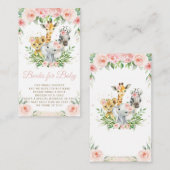 Oerwoud Dierensafari Roze Bloemen Boeken voor Baby Informatiekaartje (Voorkant / Achterkant)