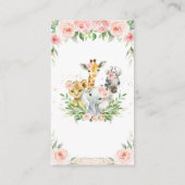 Oerwoud Dierensafari Roze Bloemenluier Raffle Informatiekaartje (Achterkant)