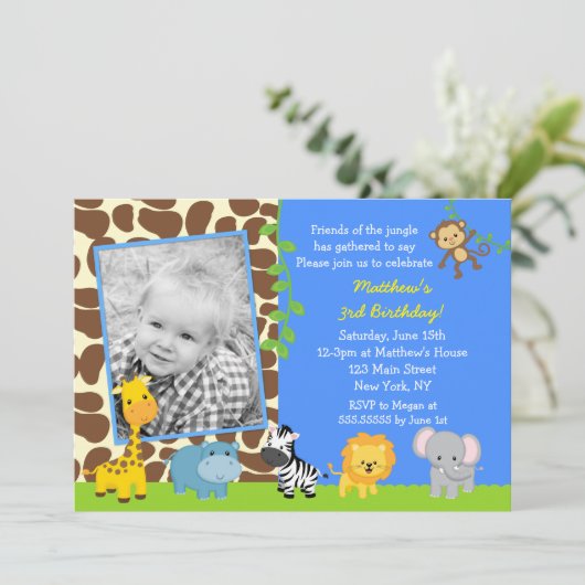 Oerwoud dierentuin Safari Kaart (Staand voorkant)