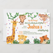 Oerwoud dierfeestelijke sjabloon kaart (Voorkant)