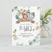 Oerwoud Dierlijk Baby shower Kaart (Staand voorkant)